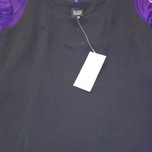 Eileen Fisher Elegant Black and Purple Blouse